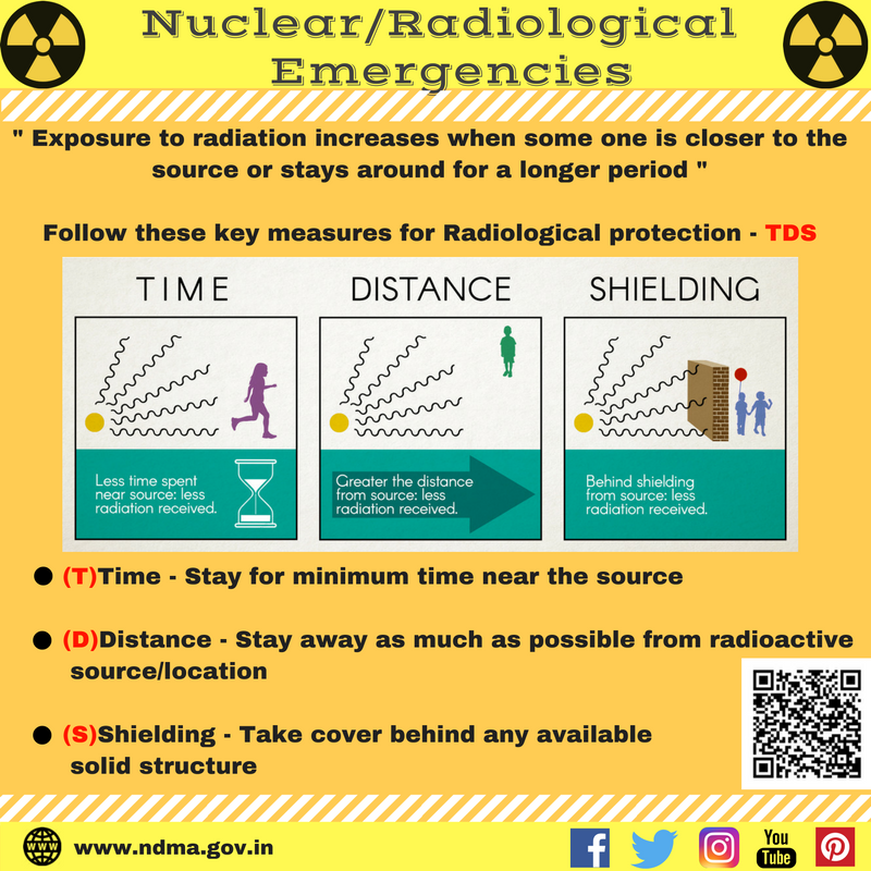 Stay for minimum time near the source and take cover